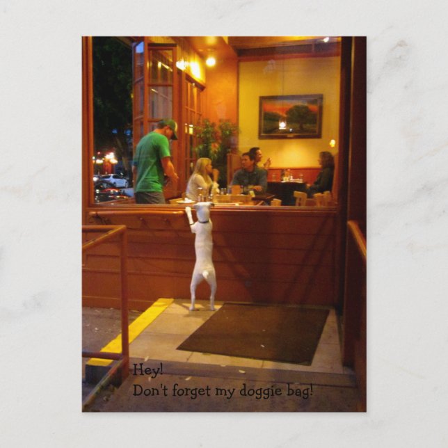 Postal ¡No olvide mi bolso de perrito! (Anverso)