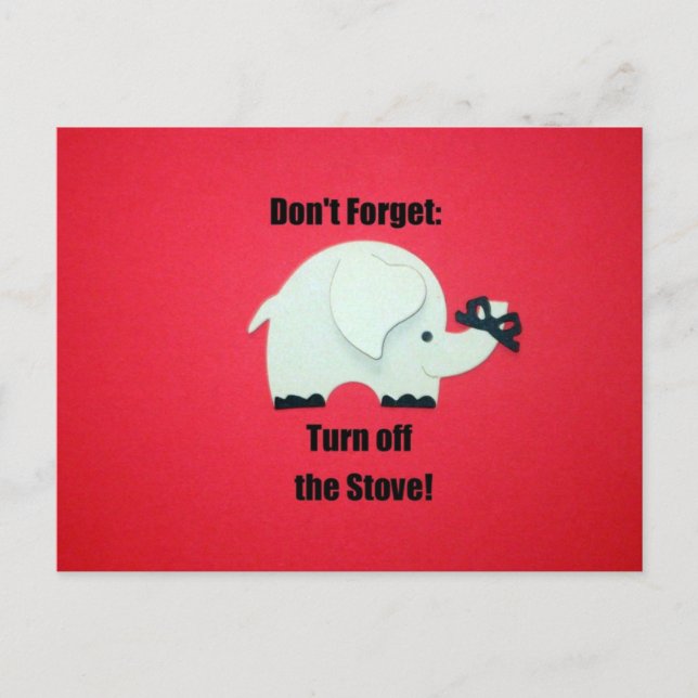 Postal No olviden: ¡Apaguen la estufa! (Anverso)