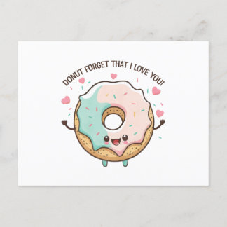 Postal "No Olviden Que Te Amo", Kawaii Donut