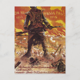 Postal ¡No pasará! (1918)_poster de propaganda