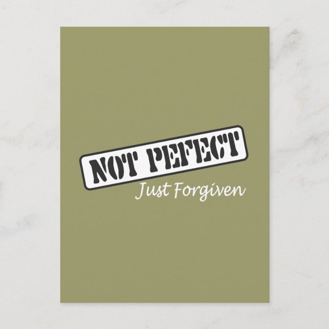 Postal No Perfecto Sólo Perdonado. (Anverso)