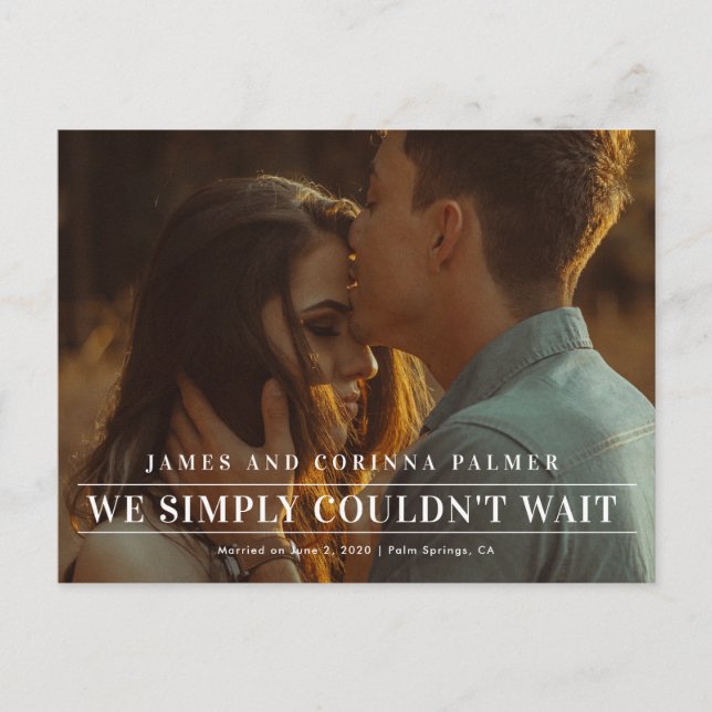 Postal No podíamos esperar anuncio de boda (Anverso)