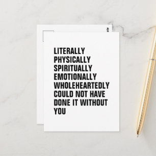 Postal No podría haberlo hecho sin ti. Gratitud