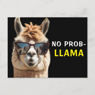 Postal No Prob-Llama Guay Alpaca con gafas de sol diverti