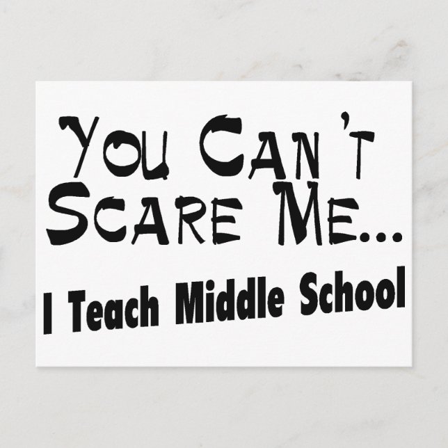 Postal No puedes asustarme, enseño secundaria (Anverso)