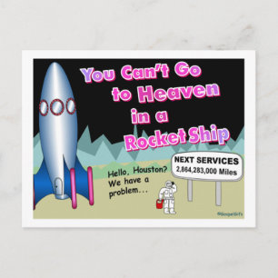 Postal No puedes ir al cielo en un regalo de cohetes