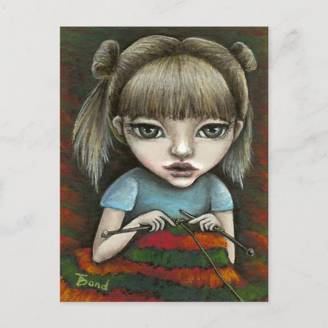 Postal no puedo dejar de tejer (Anverso)