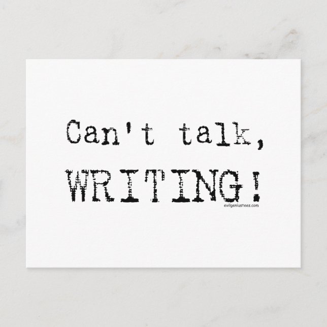 Postal ¡No puedo hablar, escribir! (Anverso)