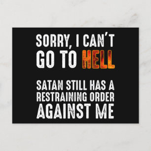 Postal No puedo ir al infierno Satanás tiene una orden de