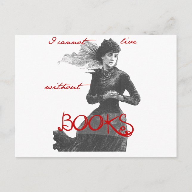 Postal No puedo vivir sin libros (Anverso)