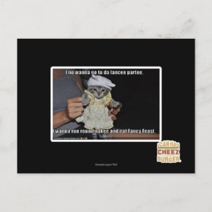 Postal No quiero ir a la fiesta de da fancee