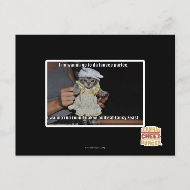 Postal No quiero ir a la fiesta de da fancee (Anverso)