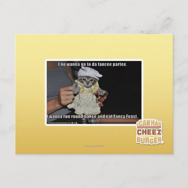 Postal No quiero ir a la fiesta de da fancee (Anverso)
