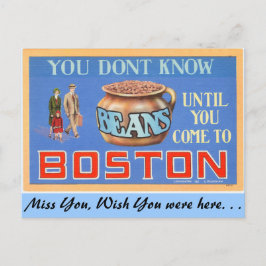 Postal No sabes frijoles hasta que vengas a Boston