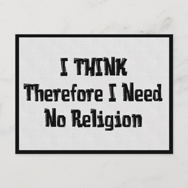Postal No se necesita la religión (Anverso)