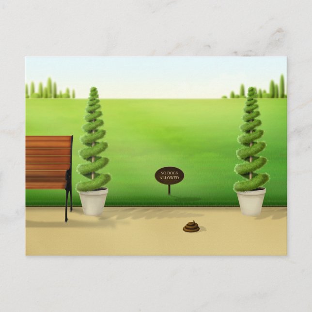 Postal "No se permiten perros" graciosos perros en Person (Anverso)