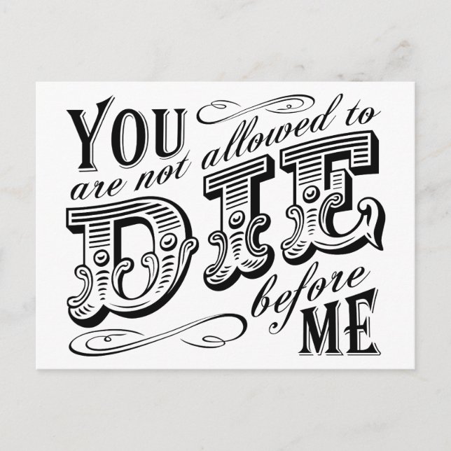 Postal no se te permite morir antes que yo (Anverso)