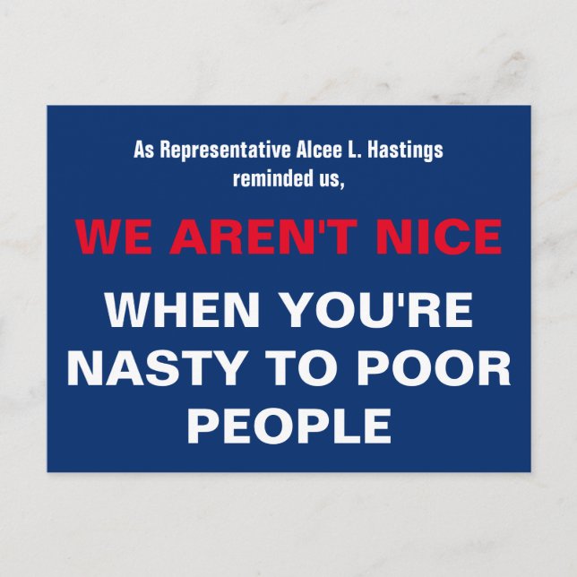 Postal No seas desagradable con los pobres (Anverso)