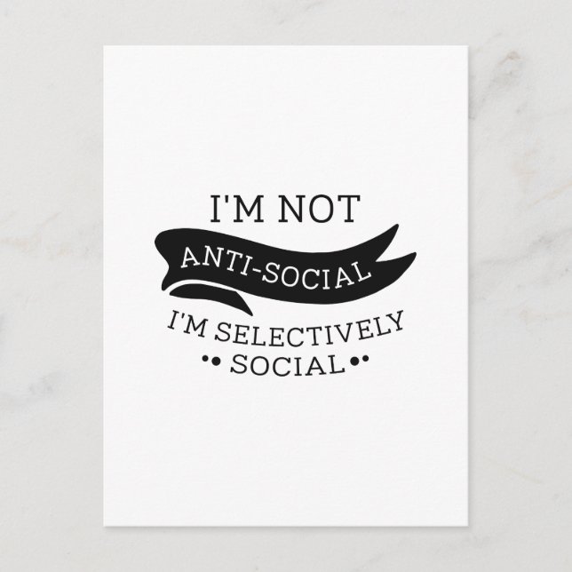 Postal No soy antisocial (Anverso)