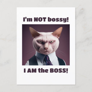 Postal No soy Bossy, soy el jefe - Gracioso gato jefe