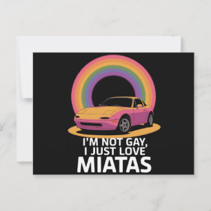 Postal No soy gay, solo amo los Miatas LGBT Arcoíris