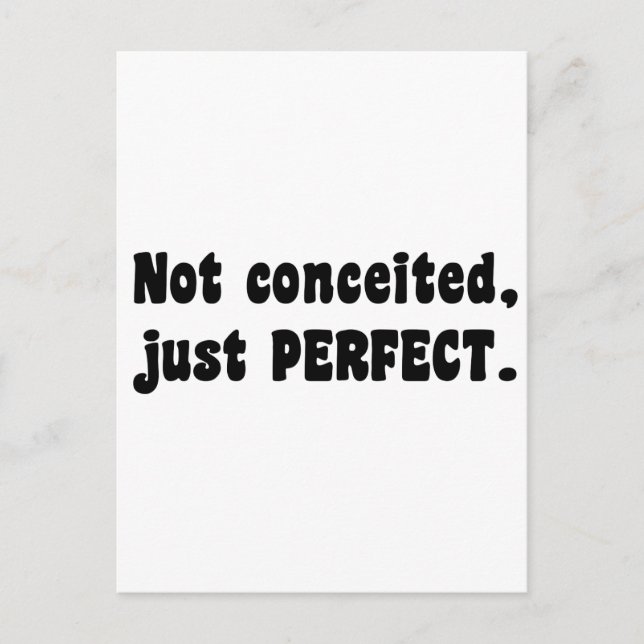 Postal No soy presumido, solo perfecto (Anverso)