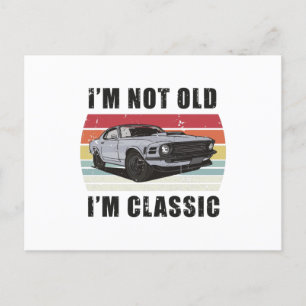 Postal No Soy Viejo Soy Clásico Retro Atardecer Coche Mus