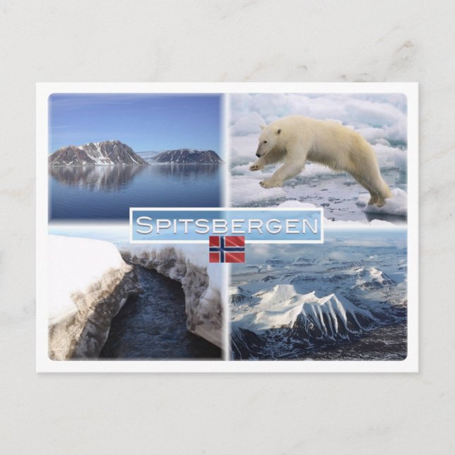 Postal NO Spitsbergen - Svalbard - Fiordo - Oso Polar - (Anverso)
