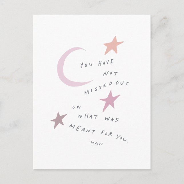 Postal No te has perdido de lo que se supone para ti (Anverso)