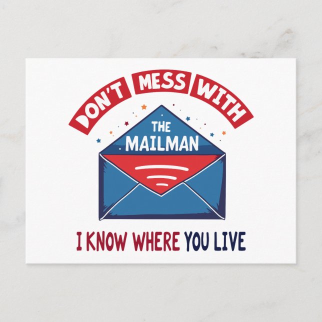 Postal No te metas con el humor de Mailman (Anverso)