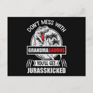 Postal No te metas con la familia de dinosaurios de la ab