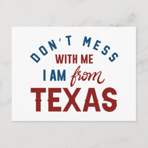 Postal No te metas conmigo, soy de Texas