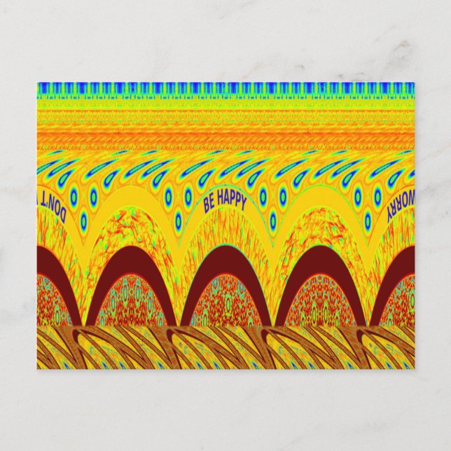 Postal No te preocupes por ser feliz diseño de impresión  (Anverso)