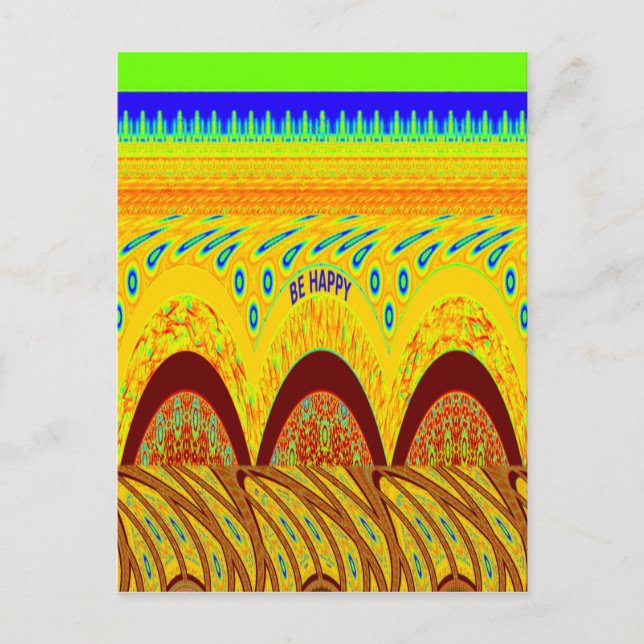 Postal No te preocupes por ser feliz diseño de impresión  (Anverso)