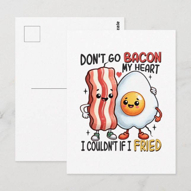 Postal No te vayas tocino mi corazón (Anverso / Reverso)