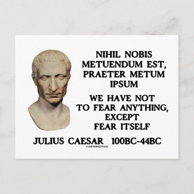 Postal No Tenemos Que Temer Nada, Excepto El Miedo Mismo (Anverso)