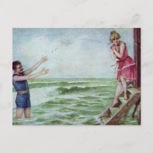 Postal No tengas miedo de bañarte en 1910