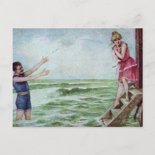 Postal No tengas miedo de bañarte en 1910 (Anverso)