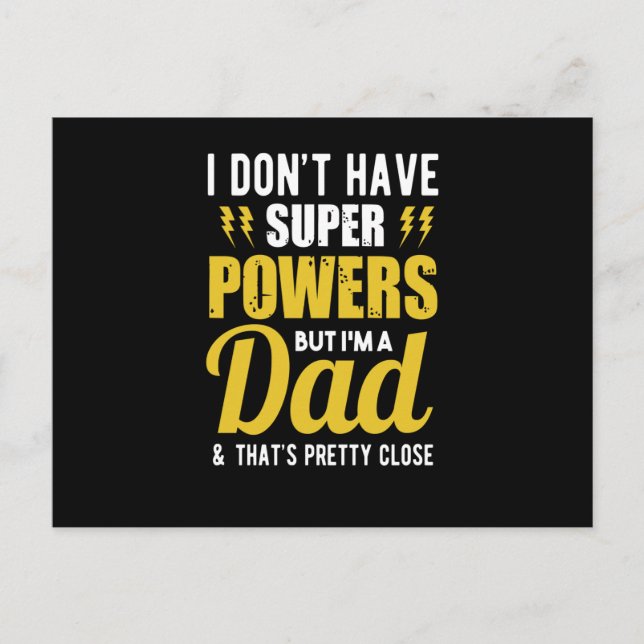 Postal No tengo superpoderes pero soy un padre (Anverso)