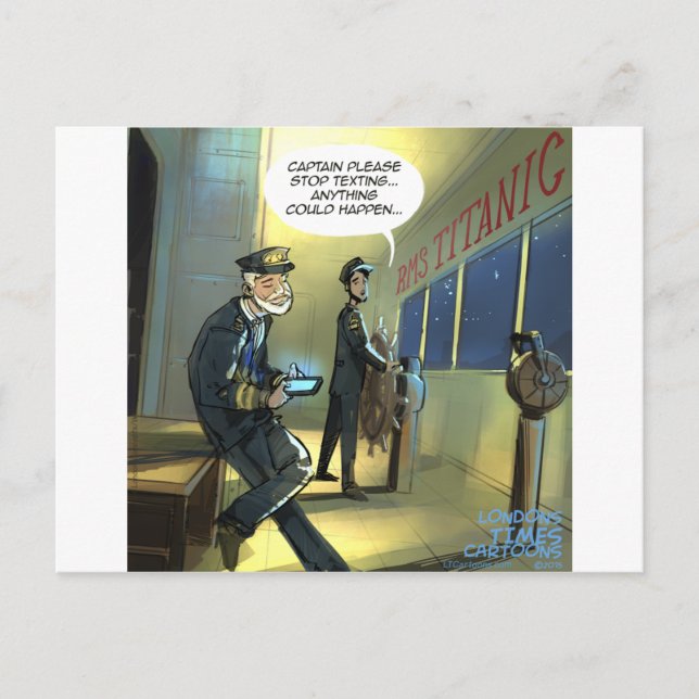 Postal No textees y Titanic es divertido (Anverso)