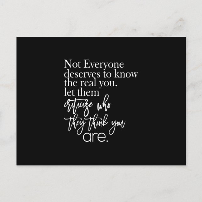 Postal no todos merecen saber lo real (Anverso)