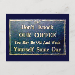 Postal No toque nuestro café Vintage Signage Dark Blue
