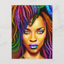 Postal No toques mi cabello negro Melanin afro reina coro