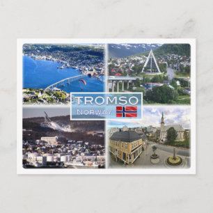 Postal NO Tromso - Vista aérea - Catedral ártica -