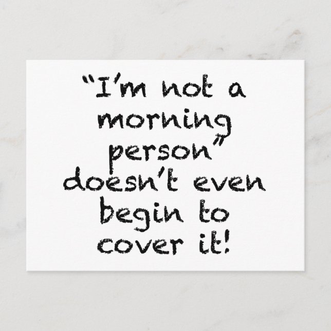 Postal No una persona de la mañana (Anverso)