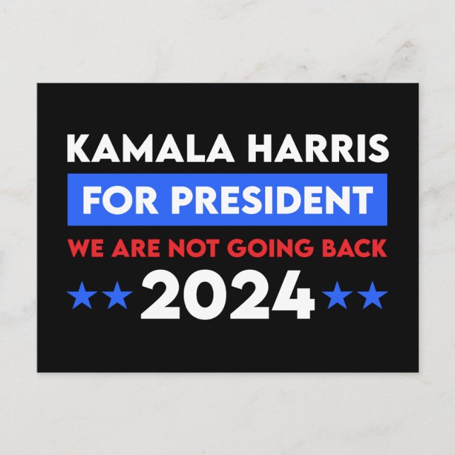 Postal No Vamos A Regresar Kamala Harris Por El President (Anverso)