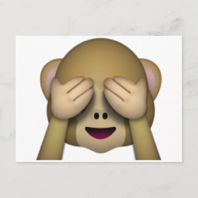 Postal No ver Mono Malvado - Emoji (Anverso)