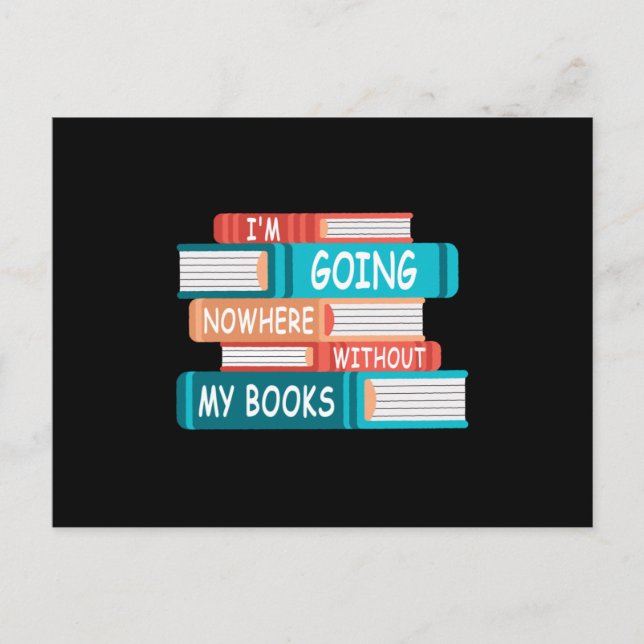 Postal No voy a ninguna parte sin mis libros (Anverso)