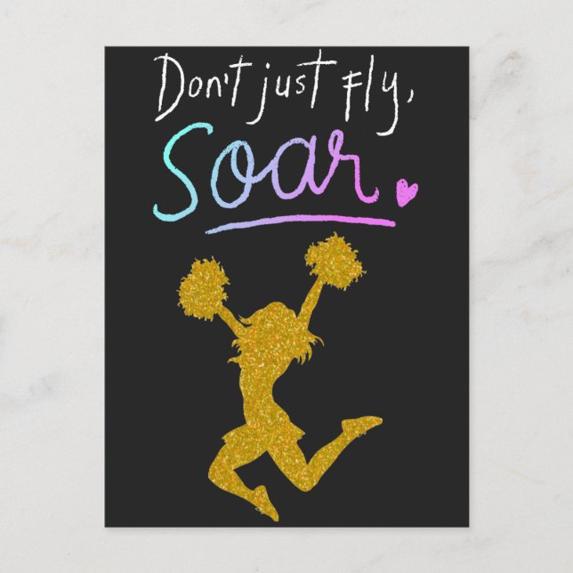 Postal ¡No vueles, Soar! Chicas Cheerled (Anverso)