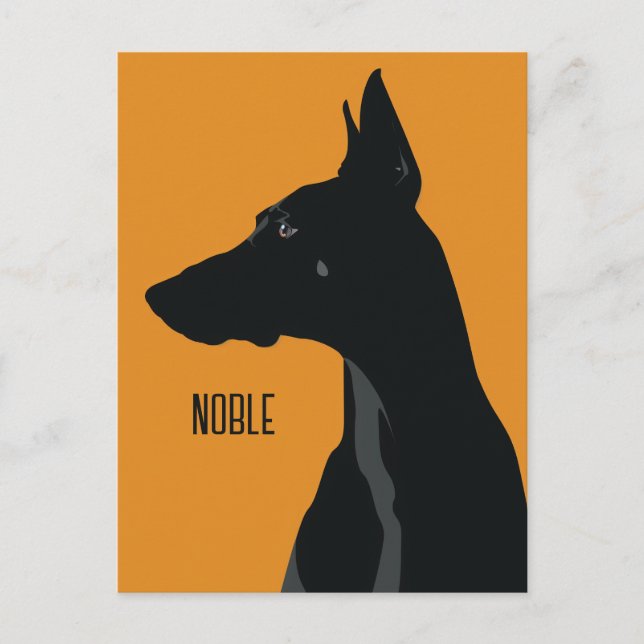 Postal Noble Black Doberman (Anverso)